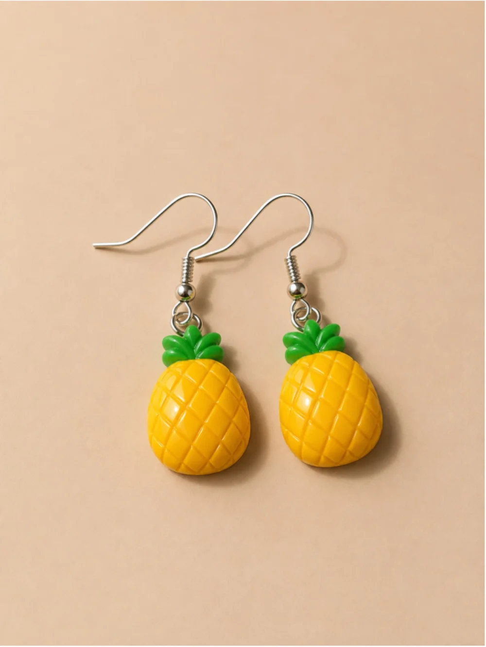 Women's Unbranded Pineapple Drop Earrings, One Size, Yellow and Green